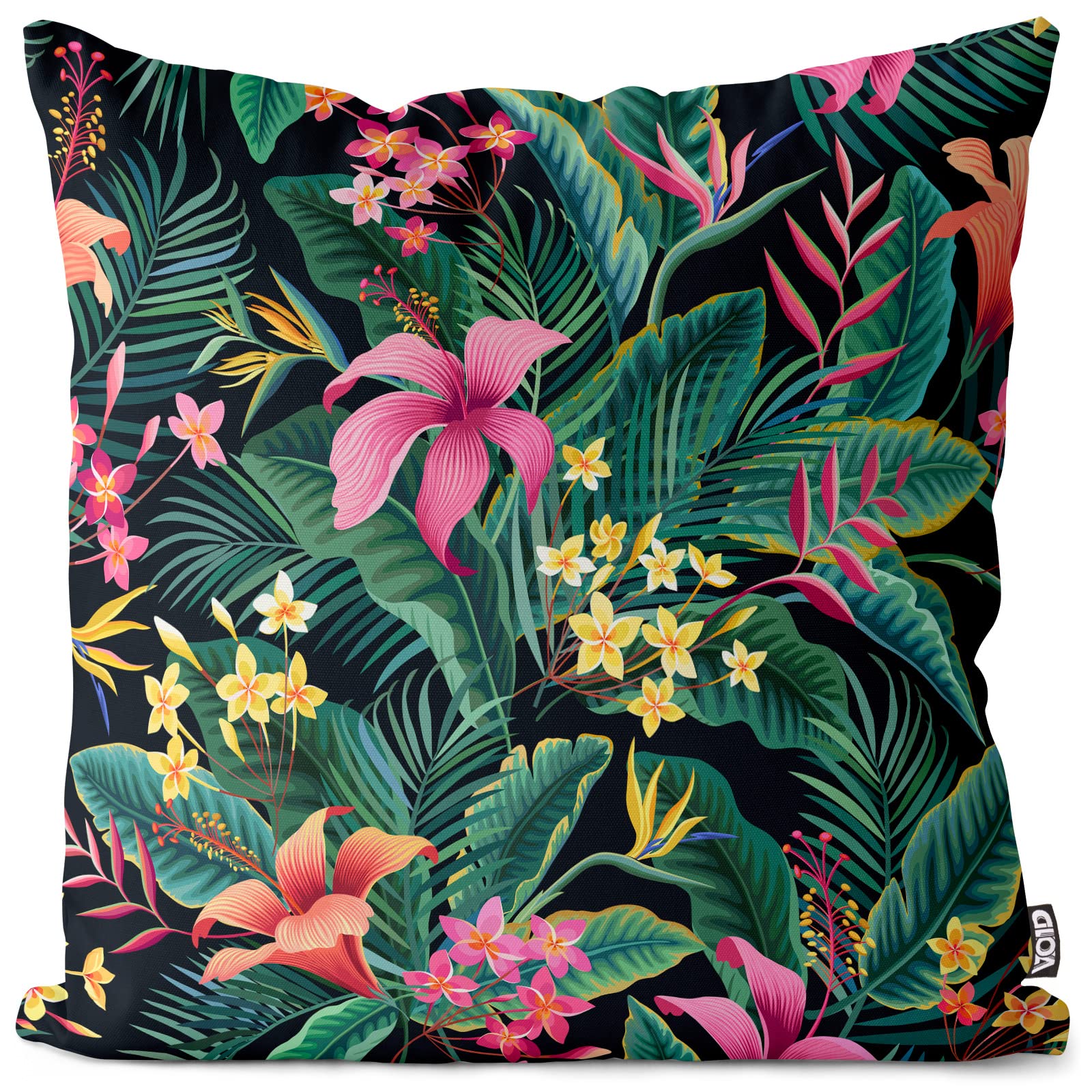 VOID Fiori di Palme della Foresta Tropicale Cuscini federe Poliestere Impermeabile per Uso Outdoor e Indoor, Kissen Size:50 x 50 cm