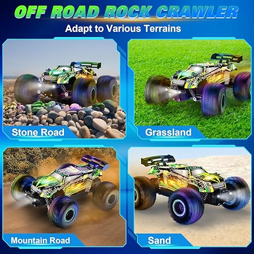 Miniatura 3 de Coche de control remoto, juguetes de autos RC para niños de 5 a 7 años, juguetes para niños todoterreno para niñas, 2.4 Ghz 20 KMH Monster Truck