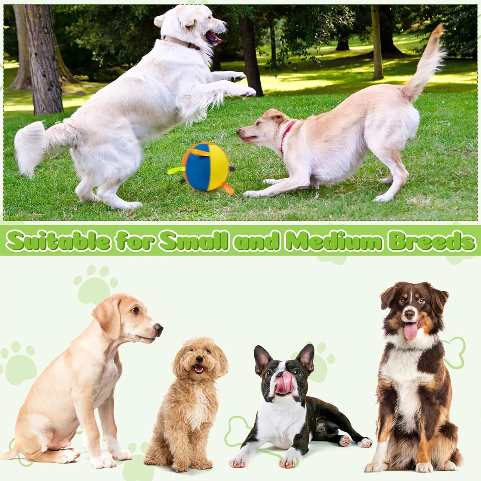 ordinarYone Balle gonflable durable pour chiens avec fermeture éclair pour un gonflage rapide et un jeu pour l'entraînement et les masticateurs agressifs
