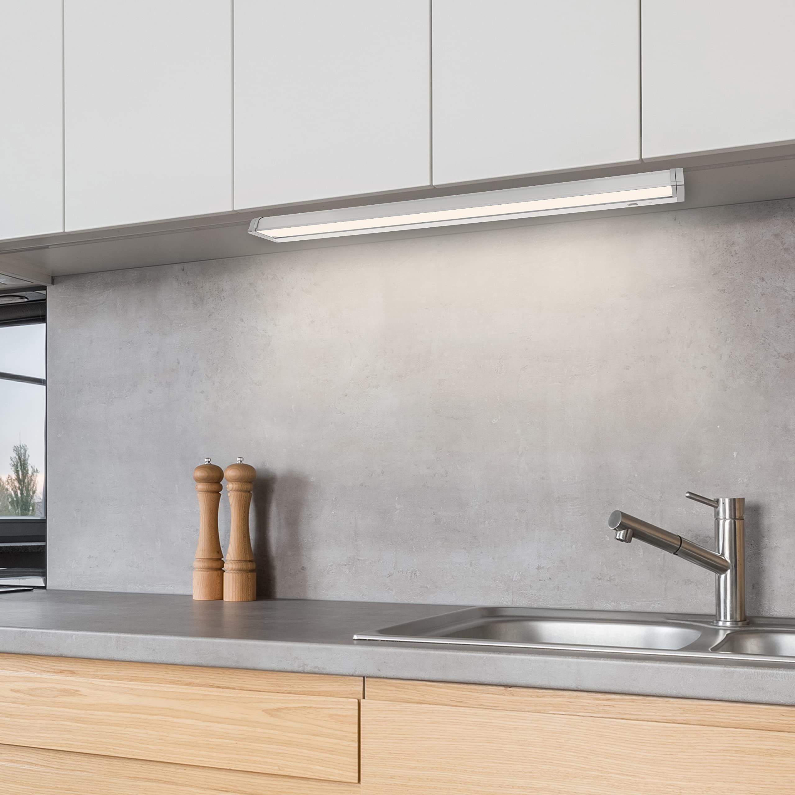 REV TERRA Unterbauleuchte Küche LED - 12W, 900lm, IR-Sensor, 58cm, silber | LED Küchenunterbauleuchte | 25.000h