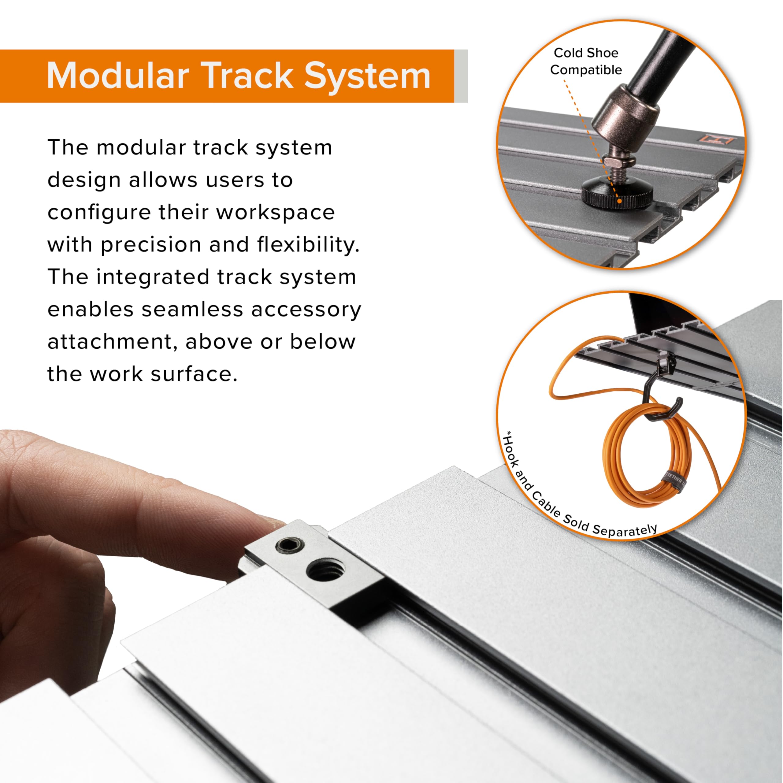 AeroTrac Workstation Systems (piastre, morsetti tecnici (set di 2), maniglie, strumenti e schede di azione (set di 2), 1/4"-20 secondi (set di 2)