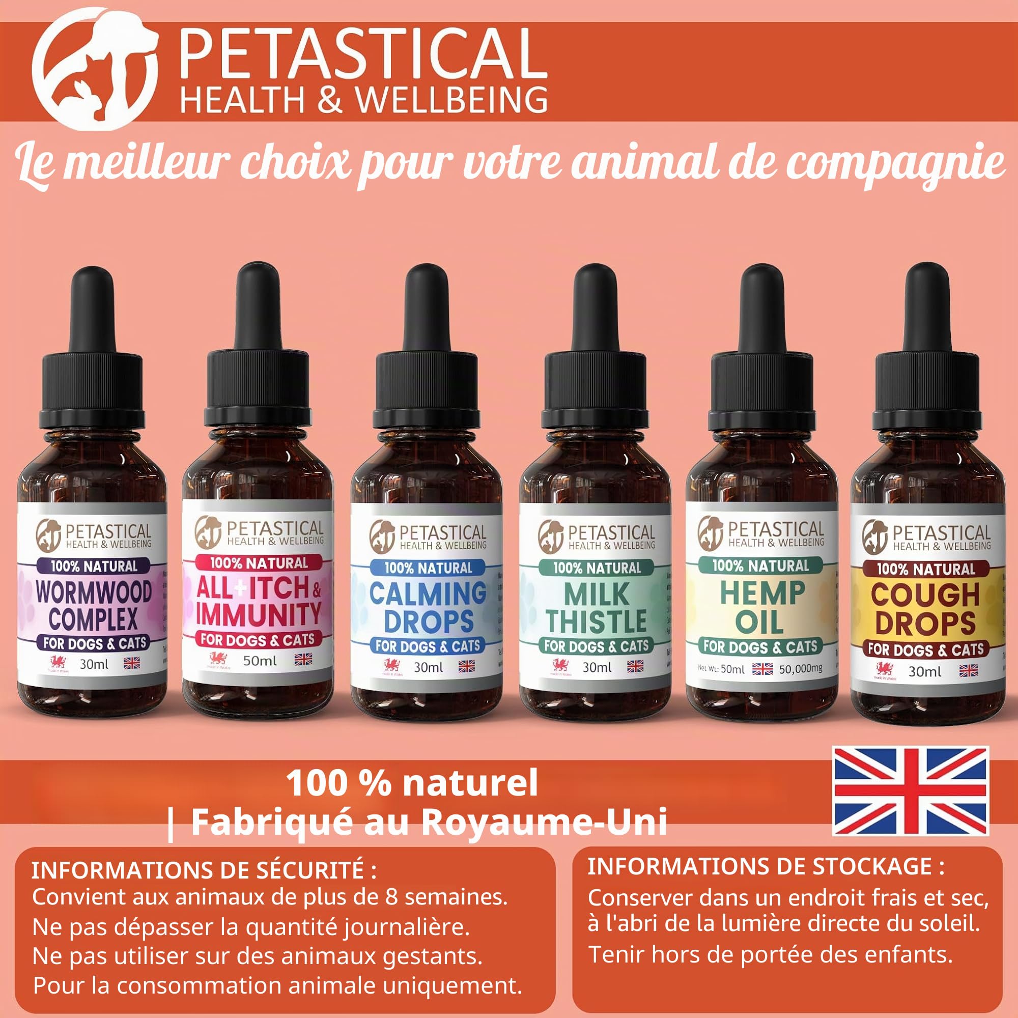 Skullcap Valériane, Chat Chien Calmant, Gouttes Calmantes Anxiété, Seul à la maison, aboiements, Bruits Forts, Feux d'artifice, Voyage (30ml)