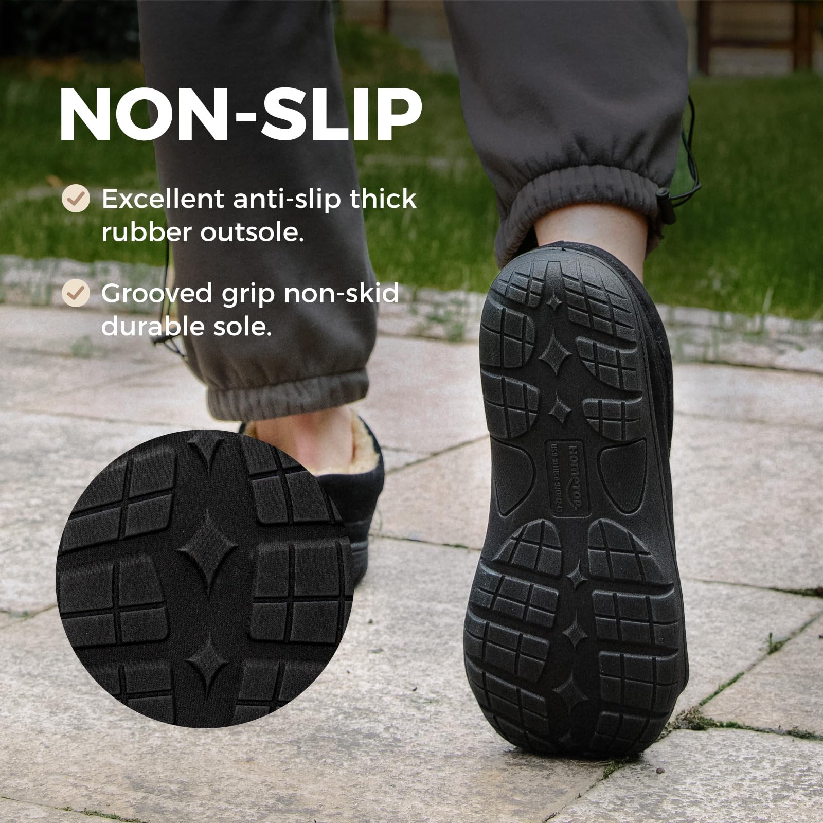 HomeTop Pantuflas Mocasín de hombre Suave Caliente Antideslizante Espuma con memoria Interior Zapatos de casa