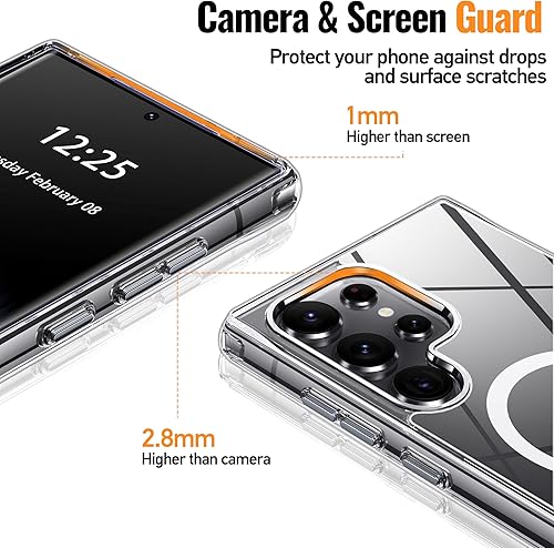 Vista 73 de Oterkin Funda transparente para Samsung Galaxy S24 Ultra, [20 veces antiamarilleamiento] S24 Ultra con 4 bolsas de aire integradas, protección