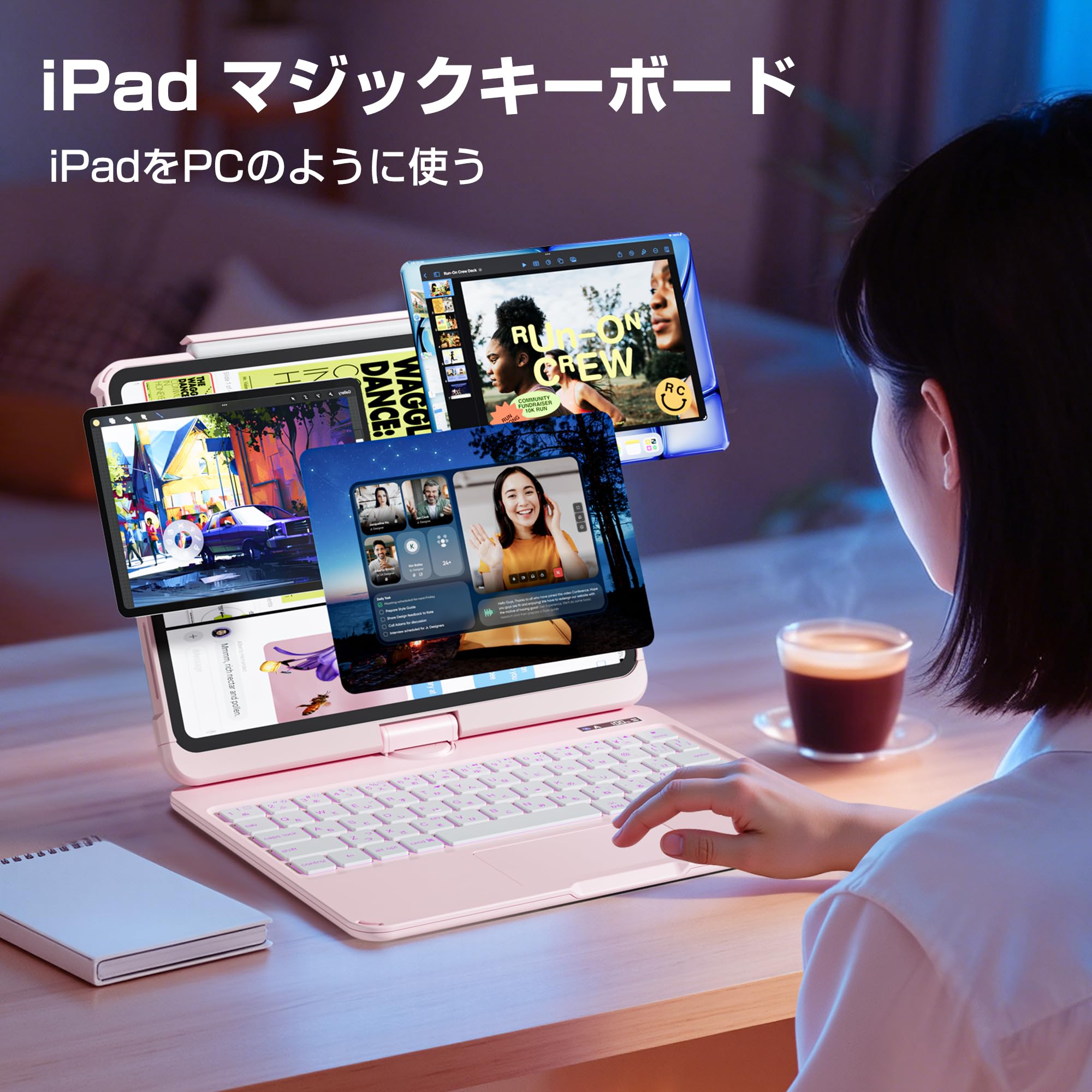 Amazon.co.jp: iFacemall ipad キーボード付きケース A16 第11世代/第
