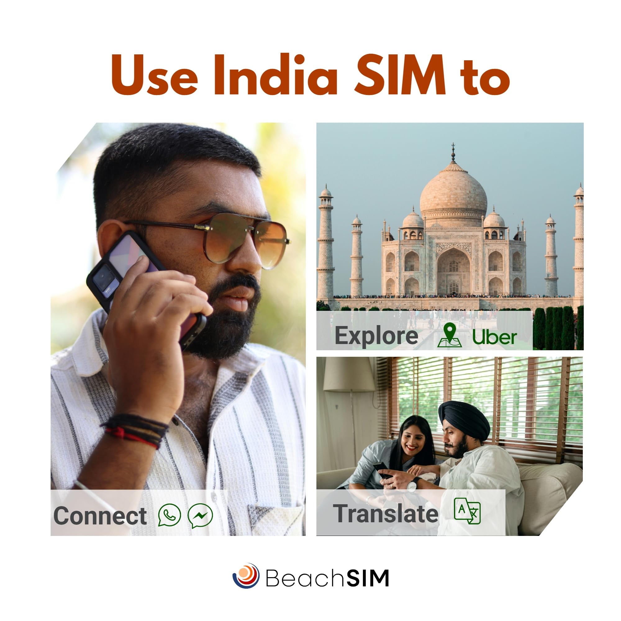 Tarjeta SIM India 30 dias. 5GB de Datos a velocidades 4G/5G. Solo SIM de Datos prepago. Activación rápida. Fácil Recarga. Funciona en Dispositivos iOS y Android.