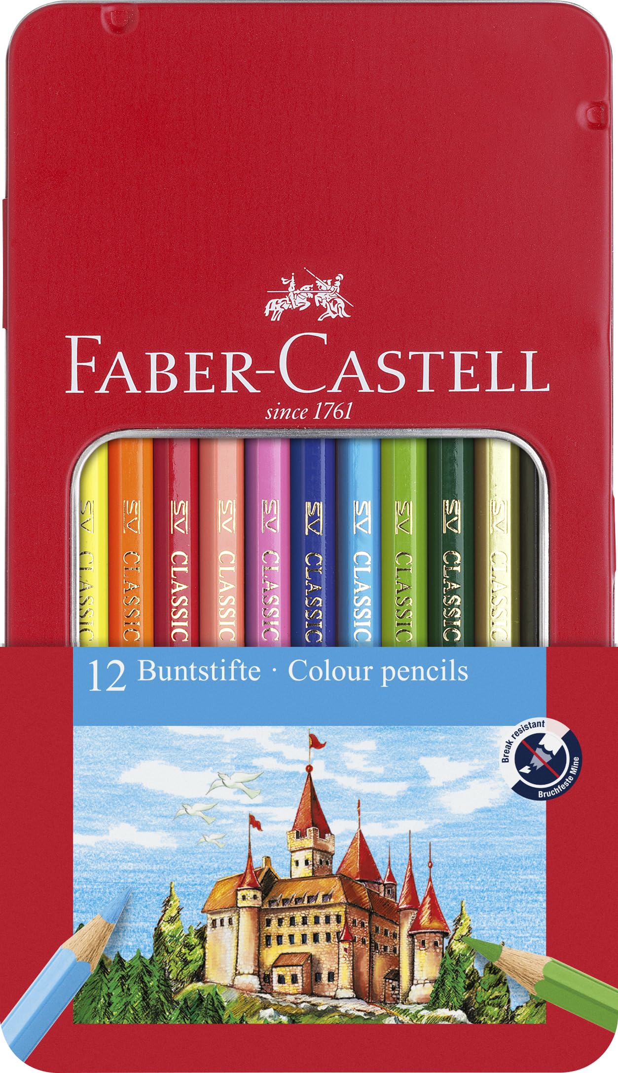 Faber-Castell Coloured Pencils Castle Junior Steel/Wood 12 Pcs
