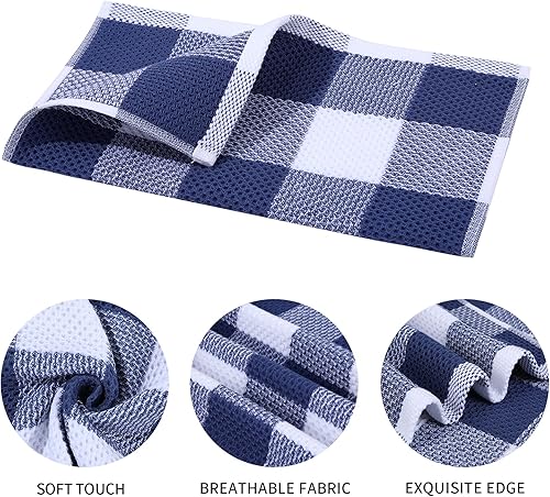 Miniatura 2 de Mordimy Toallas de cocina 100% algodón con tejido de gofre, 13 x 28 pulgadas, paños de cocina súper suaves y absorbentes para secar platos, paquete