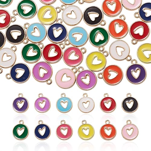 Miniatura 3 de KitBeads Dijes de corazón de estilos mixtos con forma de corazón de dibujos animados para hacer pulseras a granel