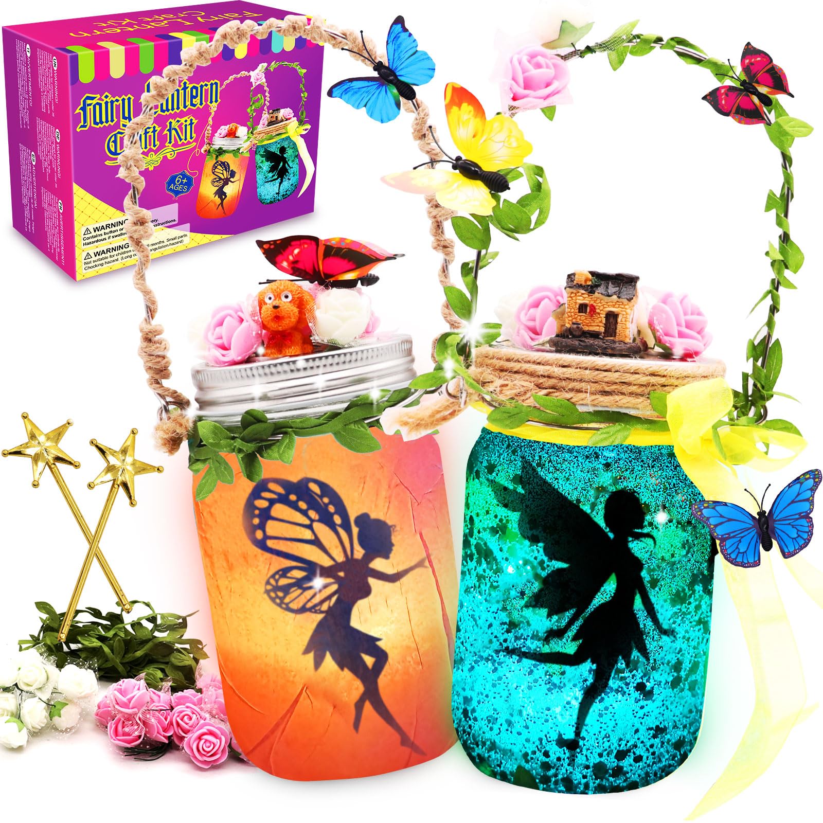 Sponsored Ad – Fairy Lantern Craft Kit - Gift for Kids Ages 6+ - Remote Control Mason Jar Night Light - DIY Garden Decor Art Project, Creative Activities for Birthday Party and School