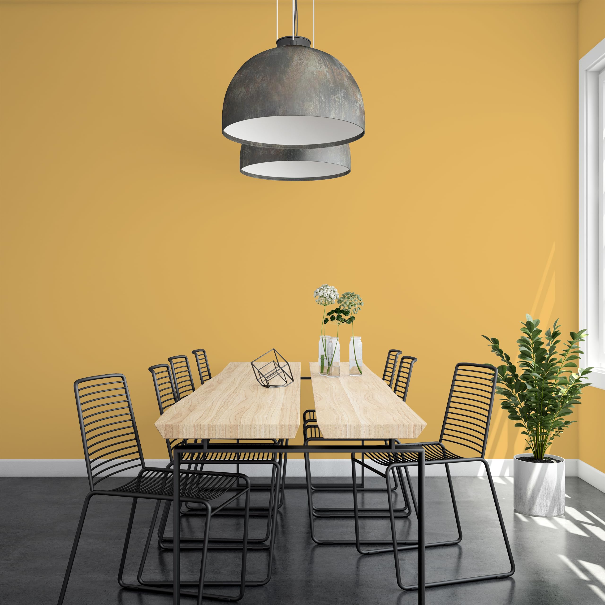 Peinture au latex Miel 2L – très mat, intérieure, sans odeur, hypoallergénique, peinture murale