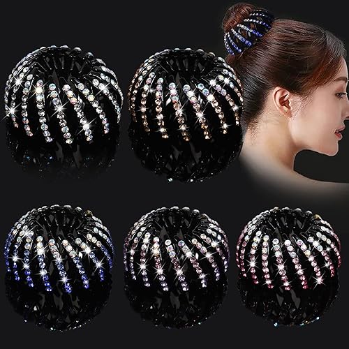 3 pinzas para el pelo de nido de pájaro soporte para cola de caballo moño Barz accesorios para mujeres y niñas terciopelo expandible pinza fija para