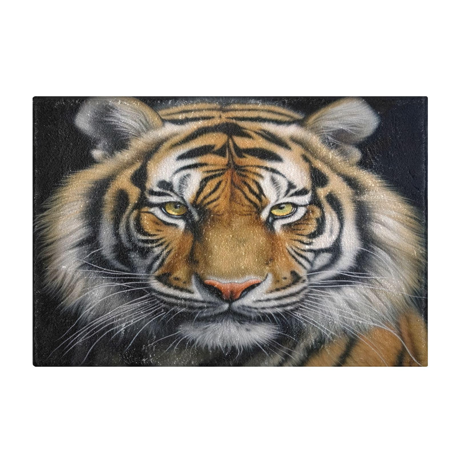 YETTASBIN Tiger Rectangle Bath Mat, Non-Slip Quick Dry Shower Rug, Extra Soft Plush High Absorbent Toilet Carpet for Bathroom, Bathtub, Sink