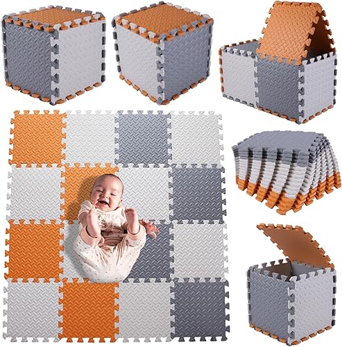 Tapete de juego de espuma (16 piezasjuego), tapete de juego multicolor para bebé, tapete de espuma EVA no tóxica entrelazada, tapete de juego
