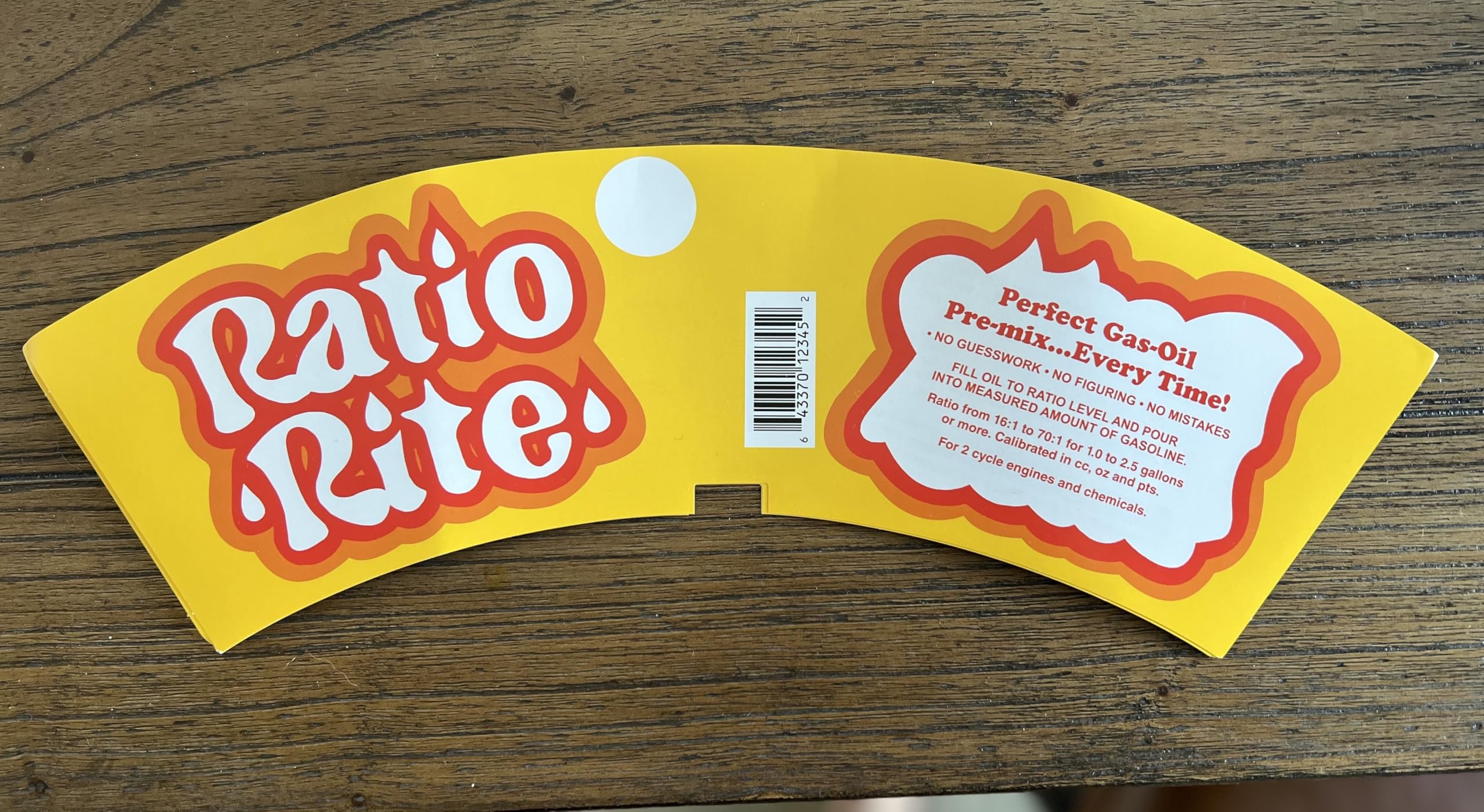 Ratio Rite Taza medidora original para una premezcla perfecta de gas-aceite, solo taza, fabricada en Estados Unidos, transparente
