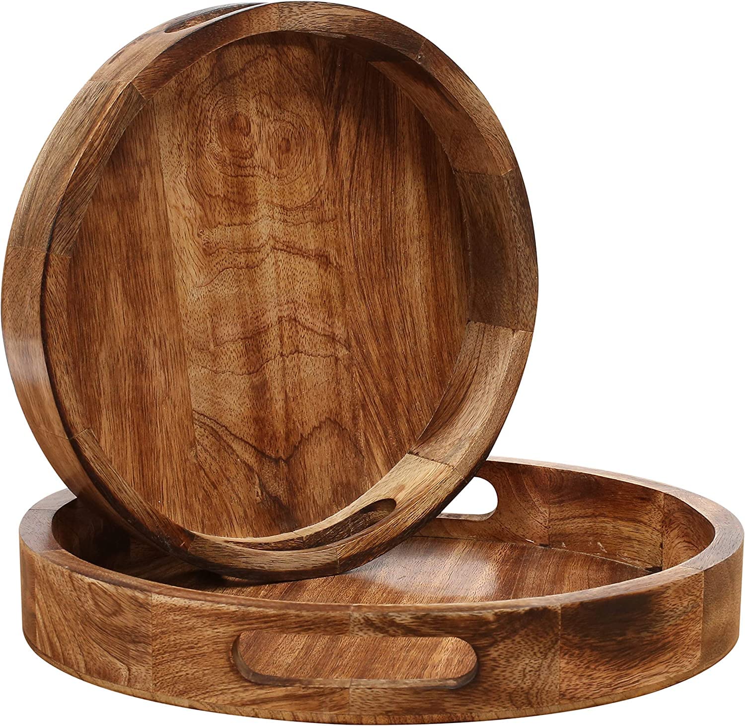 Hamdan Set of 2 Countertop Wooden Fruit Tray Baskets,Organizer Crates for Kitchen,Bathroom,Pantry,for Fruit,Vegetables,Produce,Bread and General Storage Space, Round (B0BCKZZQ5P) Amazon Price History, Amazon Price Tracker