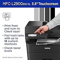 Vista 6 de Brother MFC-L2900DW XL Impresora láser compacta monocromática inalámbrica todo en uno con copia y escaneo dúplex, fax, blanco y negro Incluye