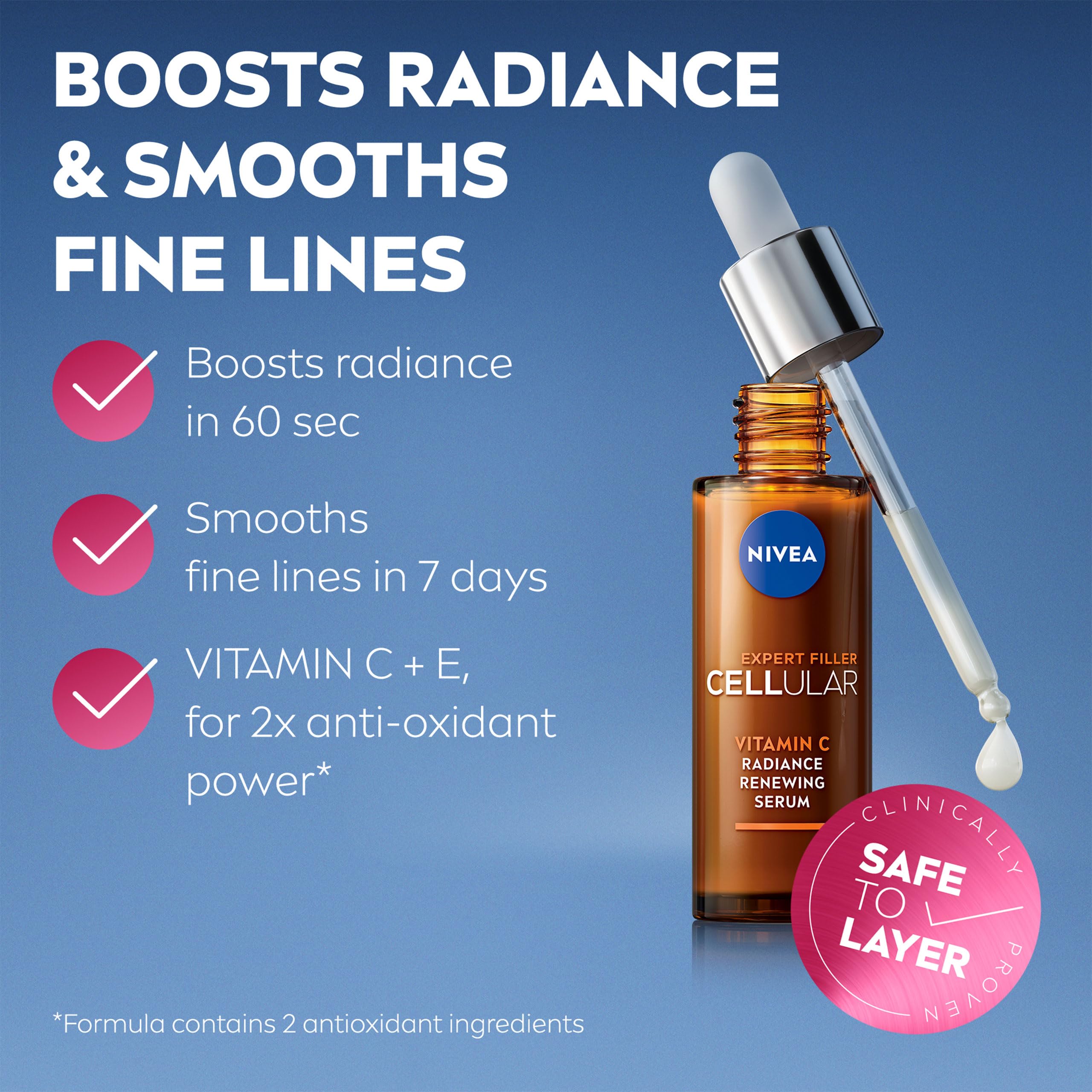 NIVEA Cellular Expert Filler Vitamin C Radiance Renewing Serum (30ml) - Image 2