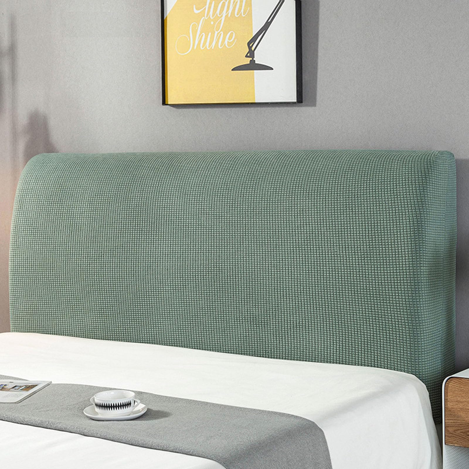 Bed Headboard Covers, Headboard Slipcover Protector for Double Bed/Small Double, All-inclusive Elastic Headboard Protection Cover(Size:180cm,Color:Green)