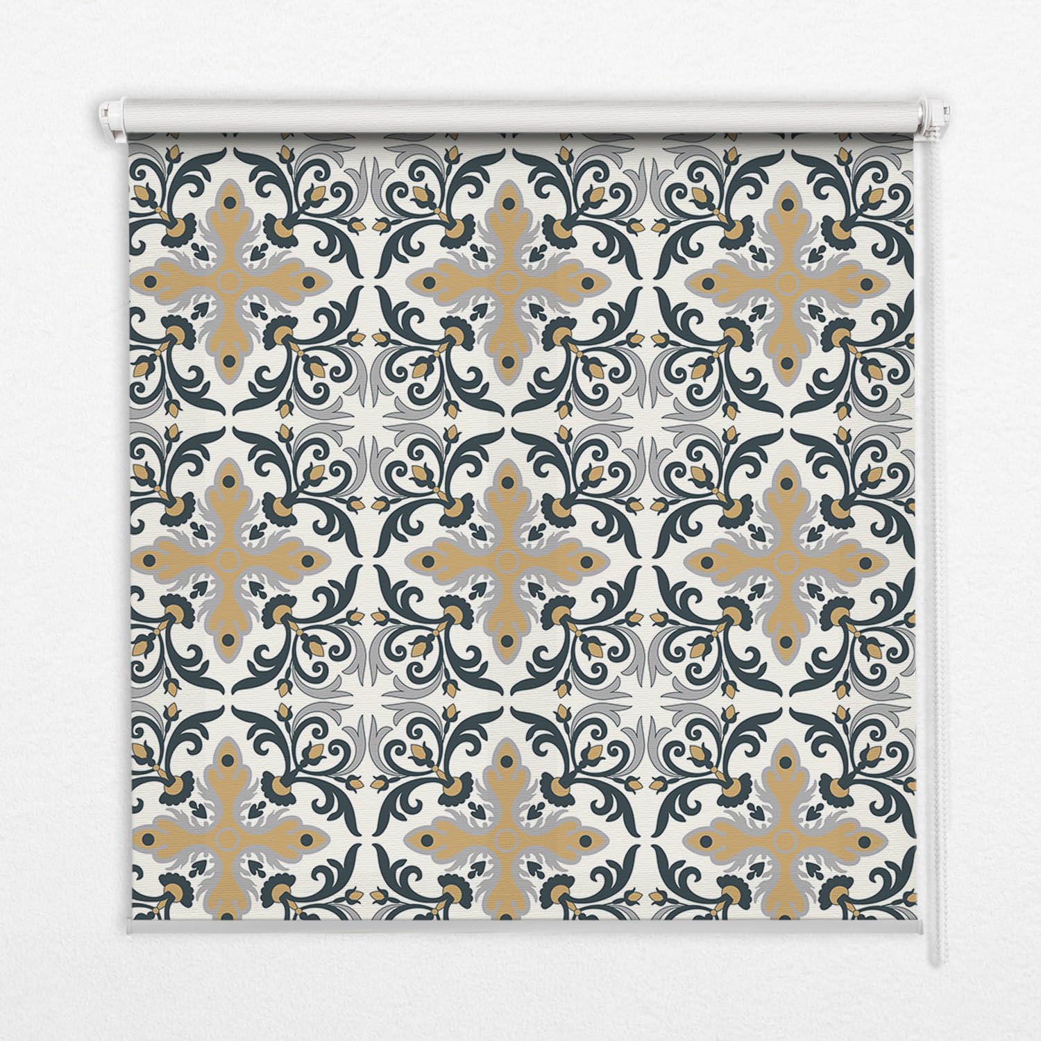 Store enrouleur occultante 60x180cm haut de gamme au motif tuile marocaine