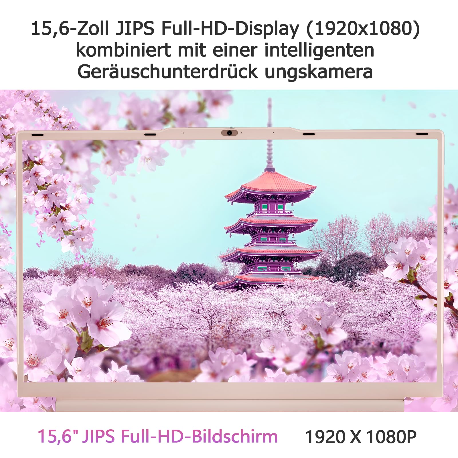 Auusda Laptop 15,6 Zoll FHD IPS Display, 16 GB RAM, 512 GB SSD, Prozessor N5100 (2,8 GHz), Fingerabdrucksensor, Beleuchtete Tastatur, Dualband-WiFi, Bluetooth 4.2 für Business, Studium, Home Office