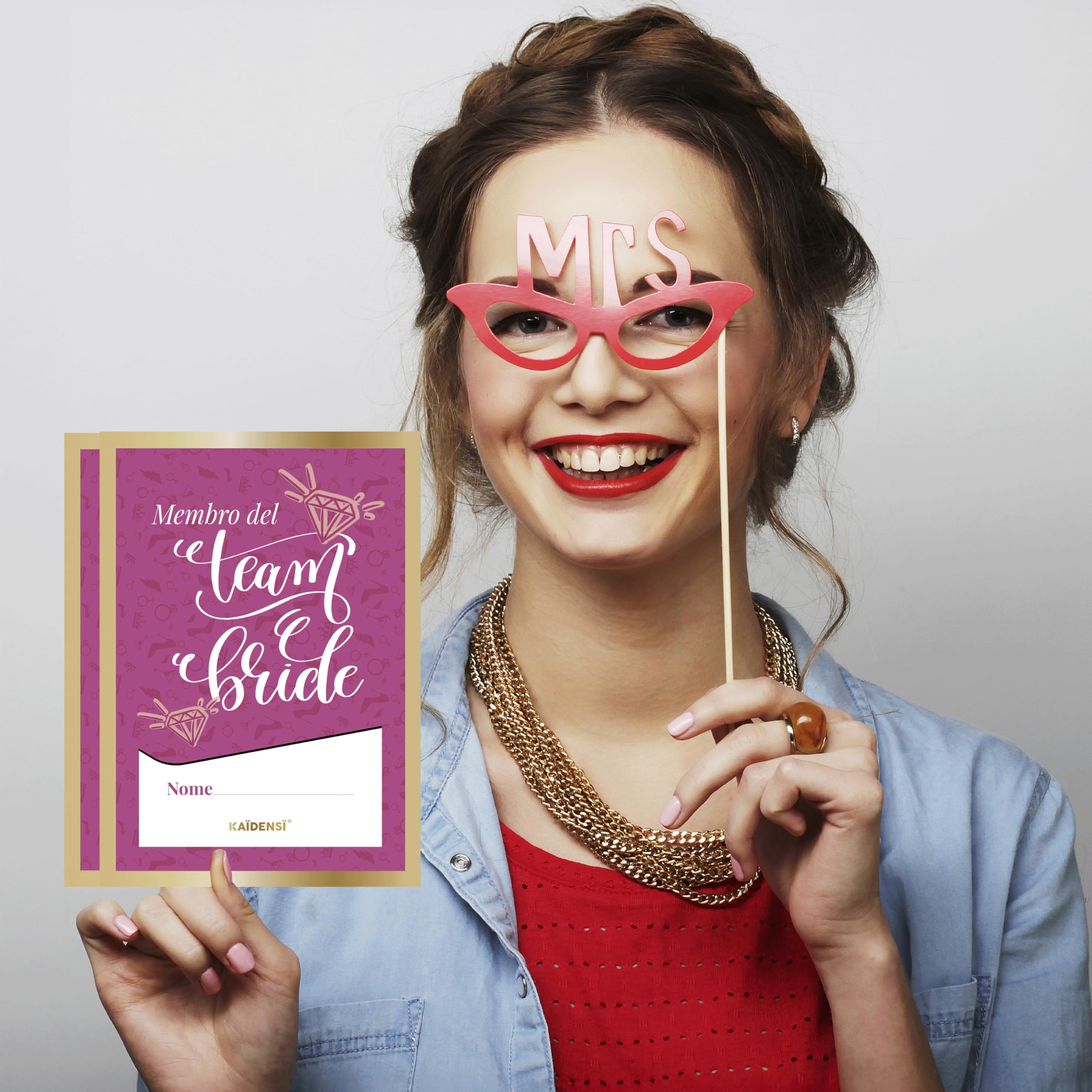 KAÏDENSÏ Giochi Addio al Nubilato Alcolici - Gadget Sposa Divertenti - Gioco Carte Alcolico Originale con Palette - Kit Team Bride to Be Scherzi Originali