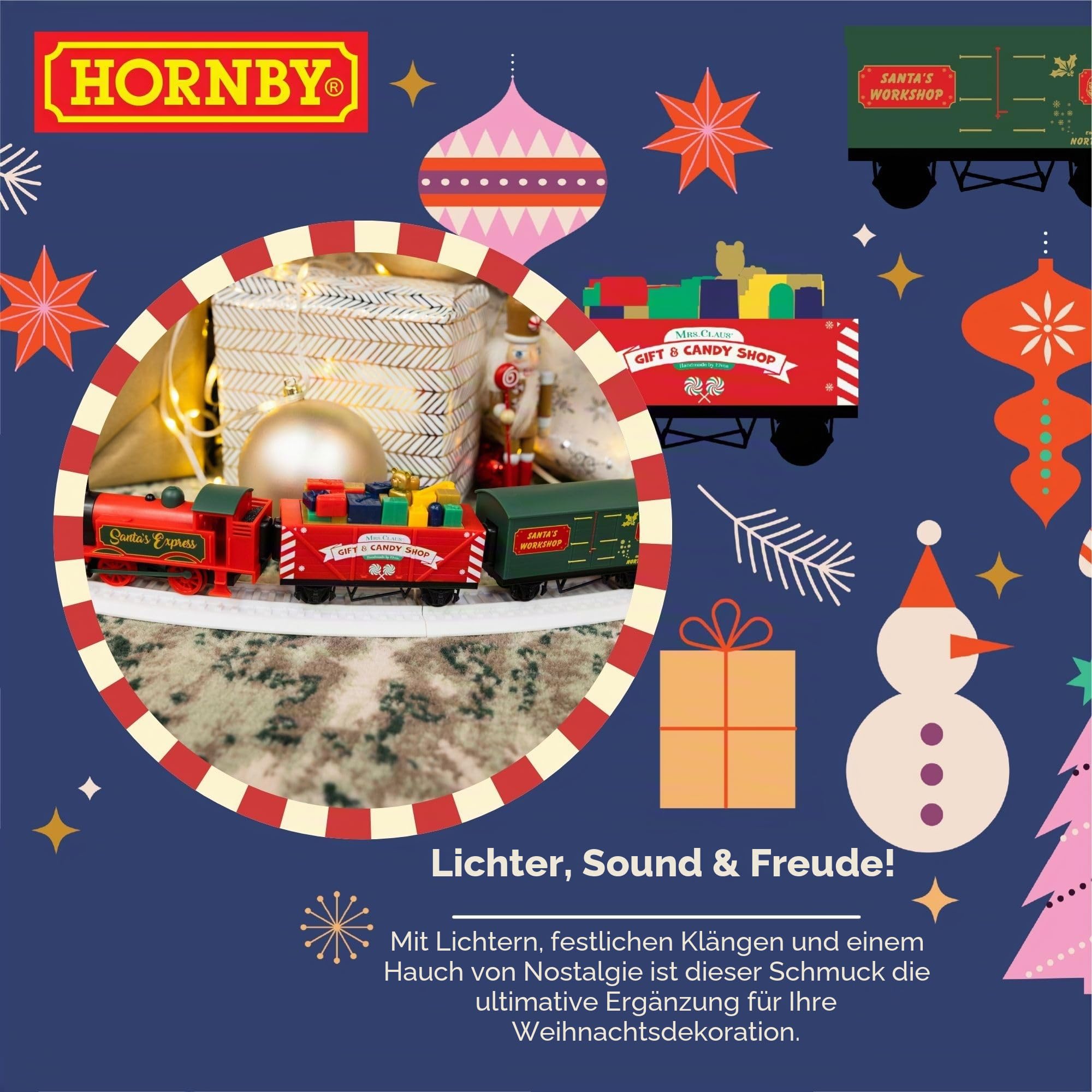 Hornby - R9363M Santa’s Express Akku-Zugset, Rot/Grün