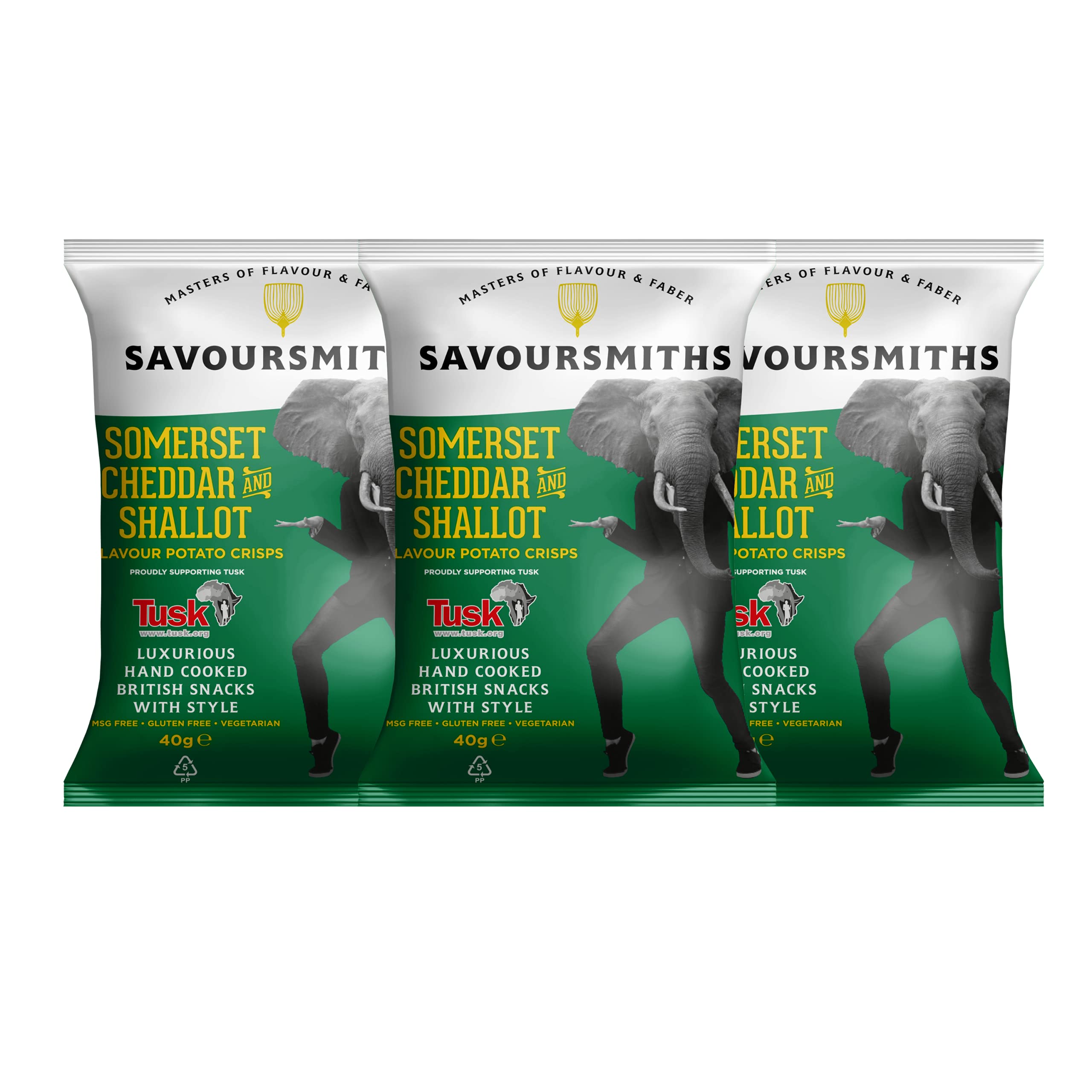 Savoursmiths Somerset Cheddar And Shallot Luxury English Potato Crisps 150g x 3