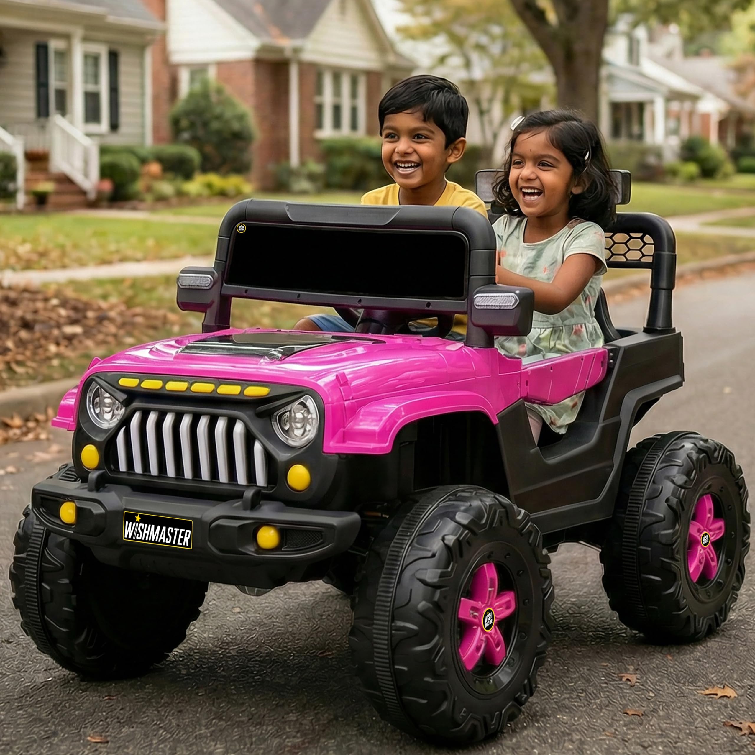 Wishmaster Princess Electric Ride-On SUV Jeep – Stylish Off-Road Adventure Car for Girls with LED Lights, Music, Remote & Manual Drive | Music Player