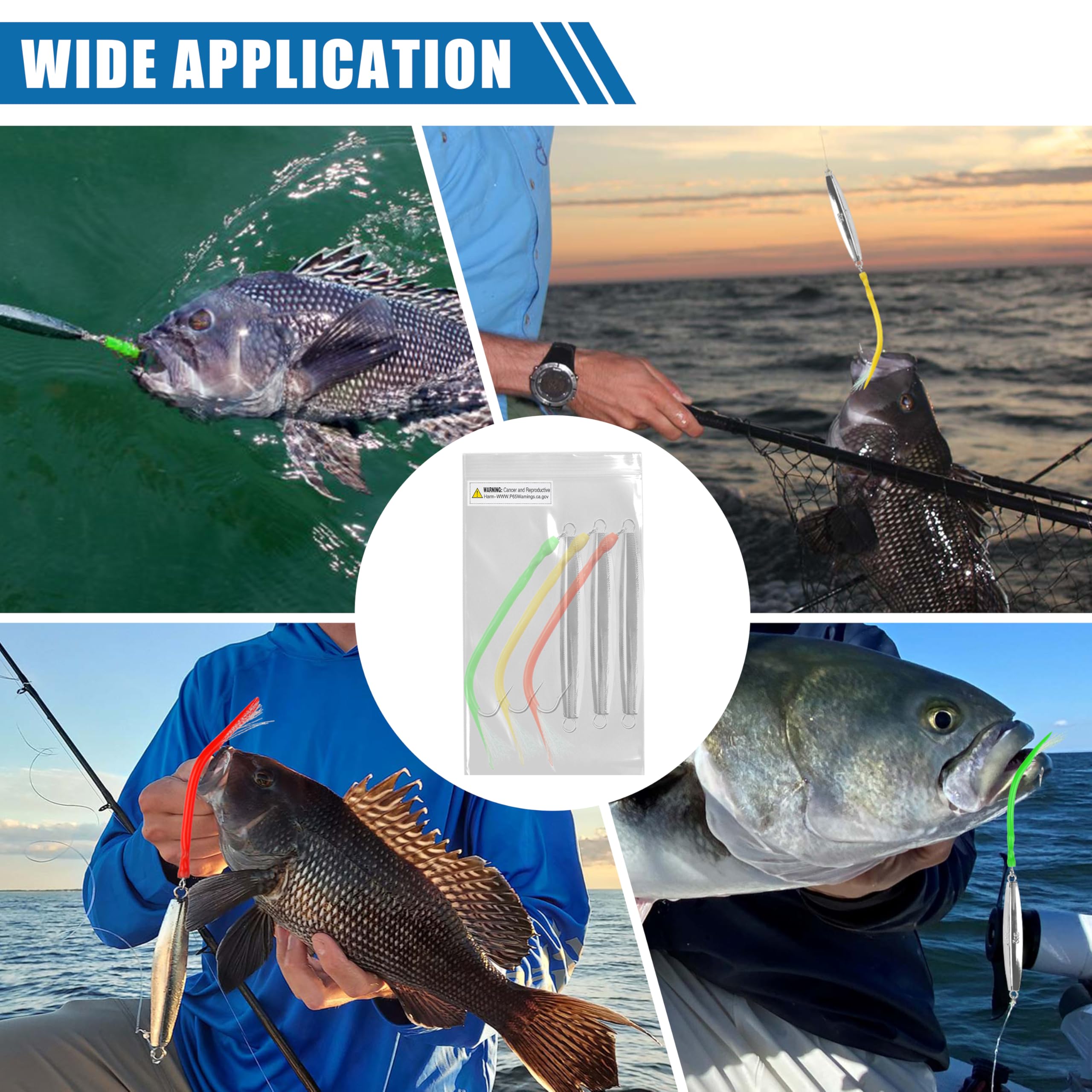 Diamond Jigs, esche da pesca in acqua salata, cucchiaio da jigging con coda a tubo diviso, gancio in acciaio inox, esche per pesca in mare profondo, offshore, pesca sul fondo