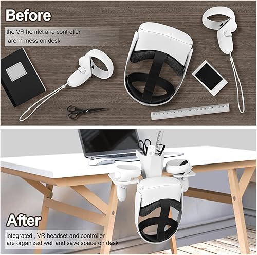 Miniatura 2 de Globular Cluster Soporte multifuncional de escritorio para auriculares y controladores Oculus Quest 2 naranja tu OQ2 elegantemente fabricado por