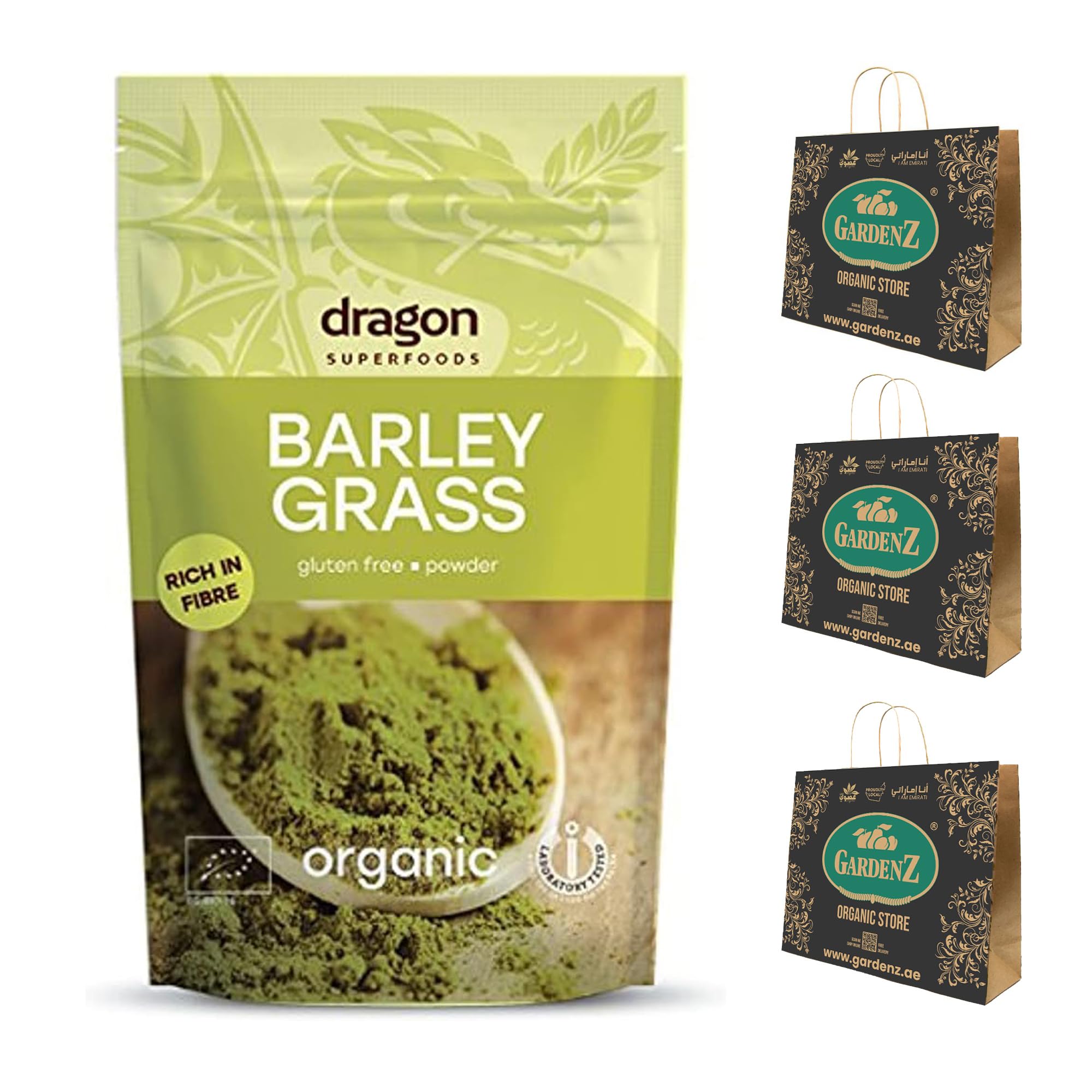 GARDENZBarley Grass Powder 150g With Freebie Biodegradable Three Reusable Bags