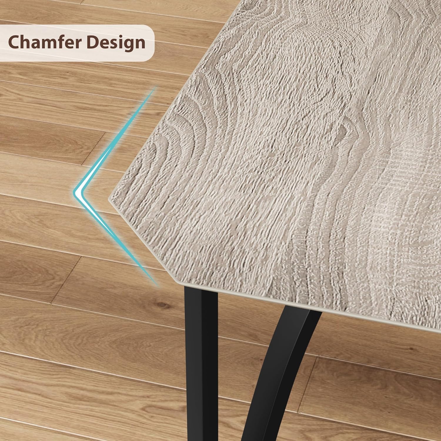 Ensemble Table à Manger 3 Pièces avec 2 Chaises Rembourrées, Métal et Bois, pour Petits Espaces