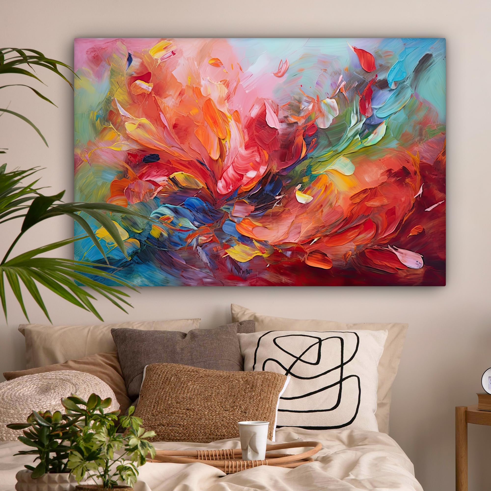 MuchoWow Wandbilder 120x80 cm XXL Leinwand Kunstdruck Abstrakt Bunt
