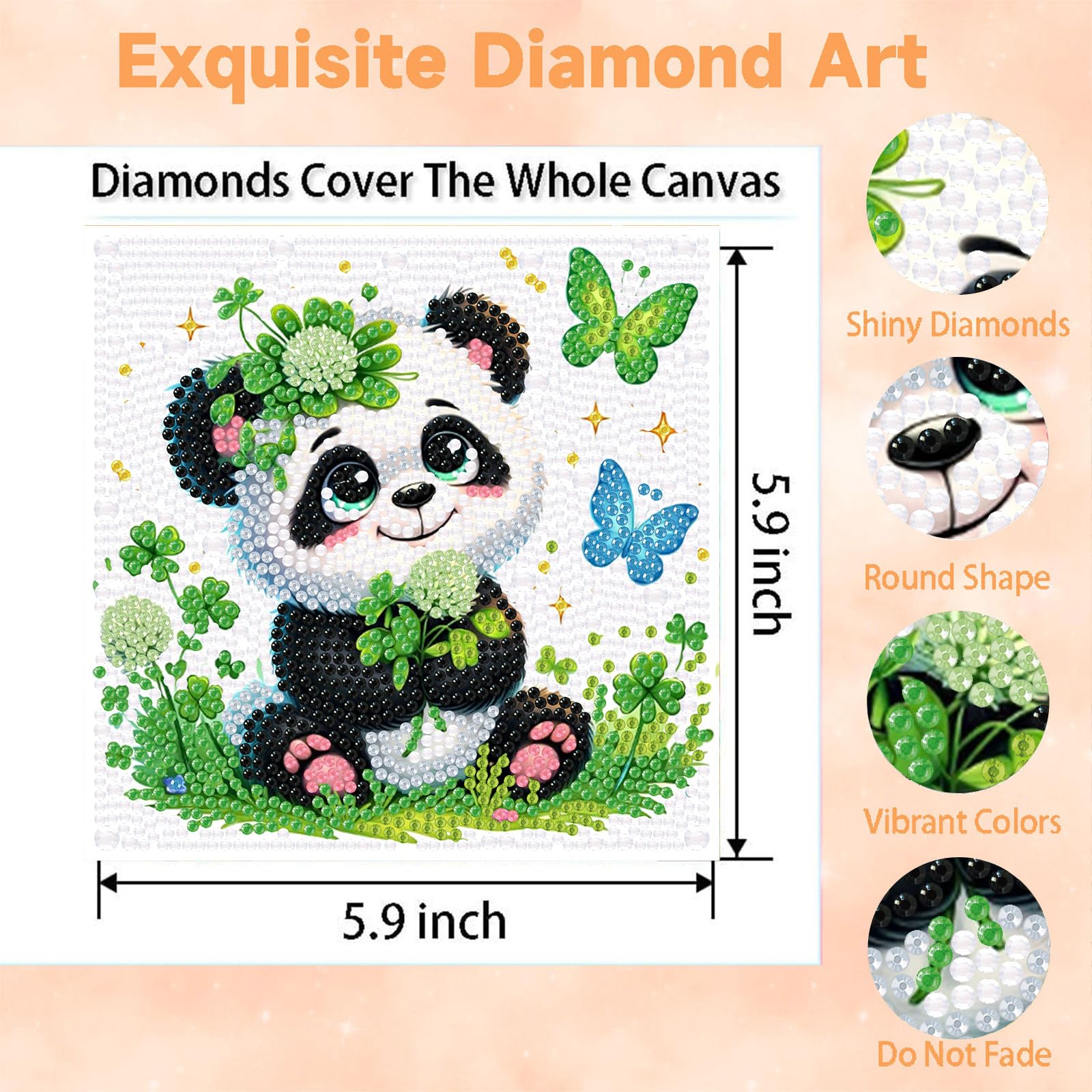 Amazon.com: Panda Diamond Art Kits for Kids 4-6-8-12 with Frame