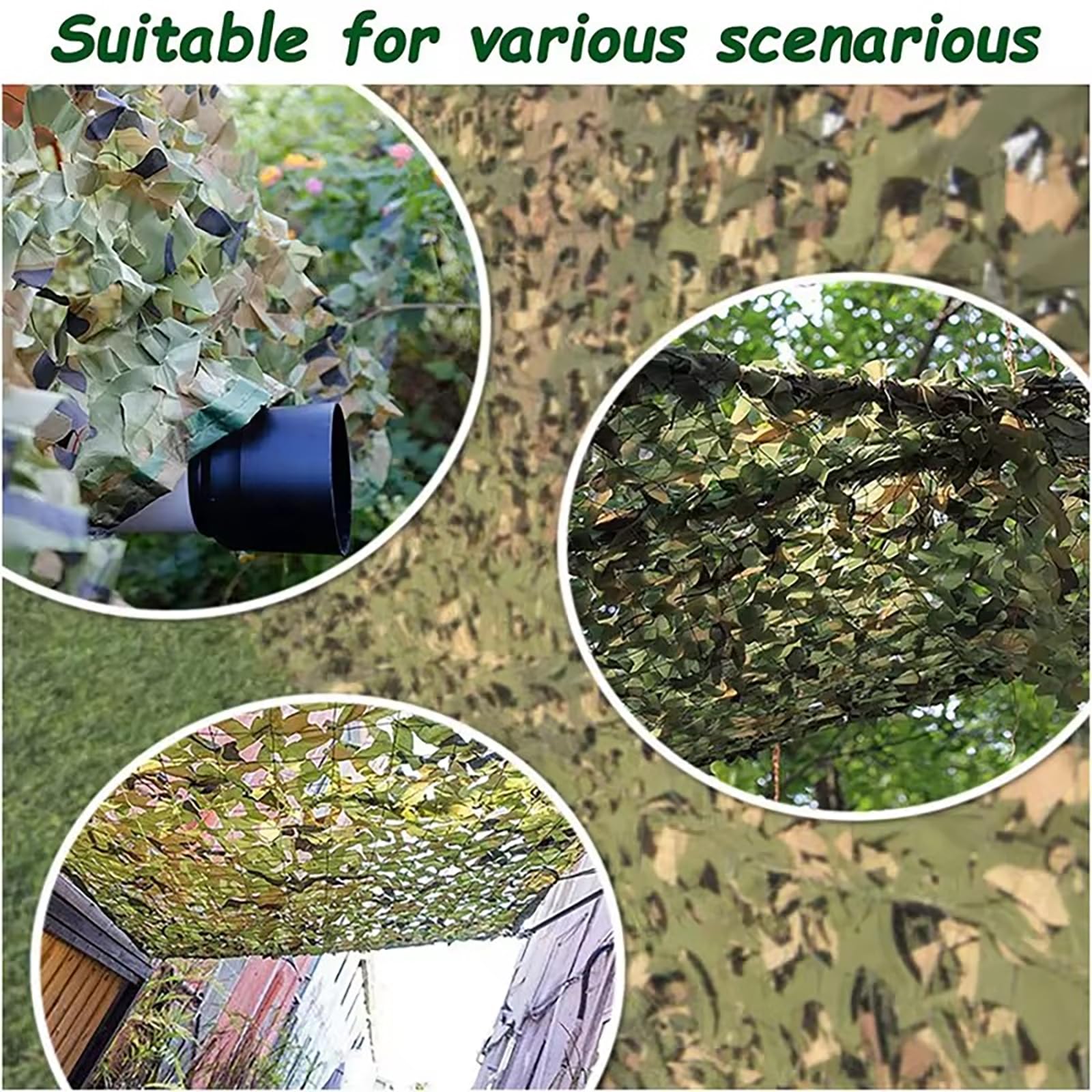 NEWFUN Red de Camuflaje Sombra,Red de Camuflaje para Caza, Camping, Bosque, Jardín y Otras Escenas (4x6M)