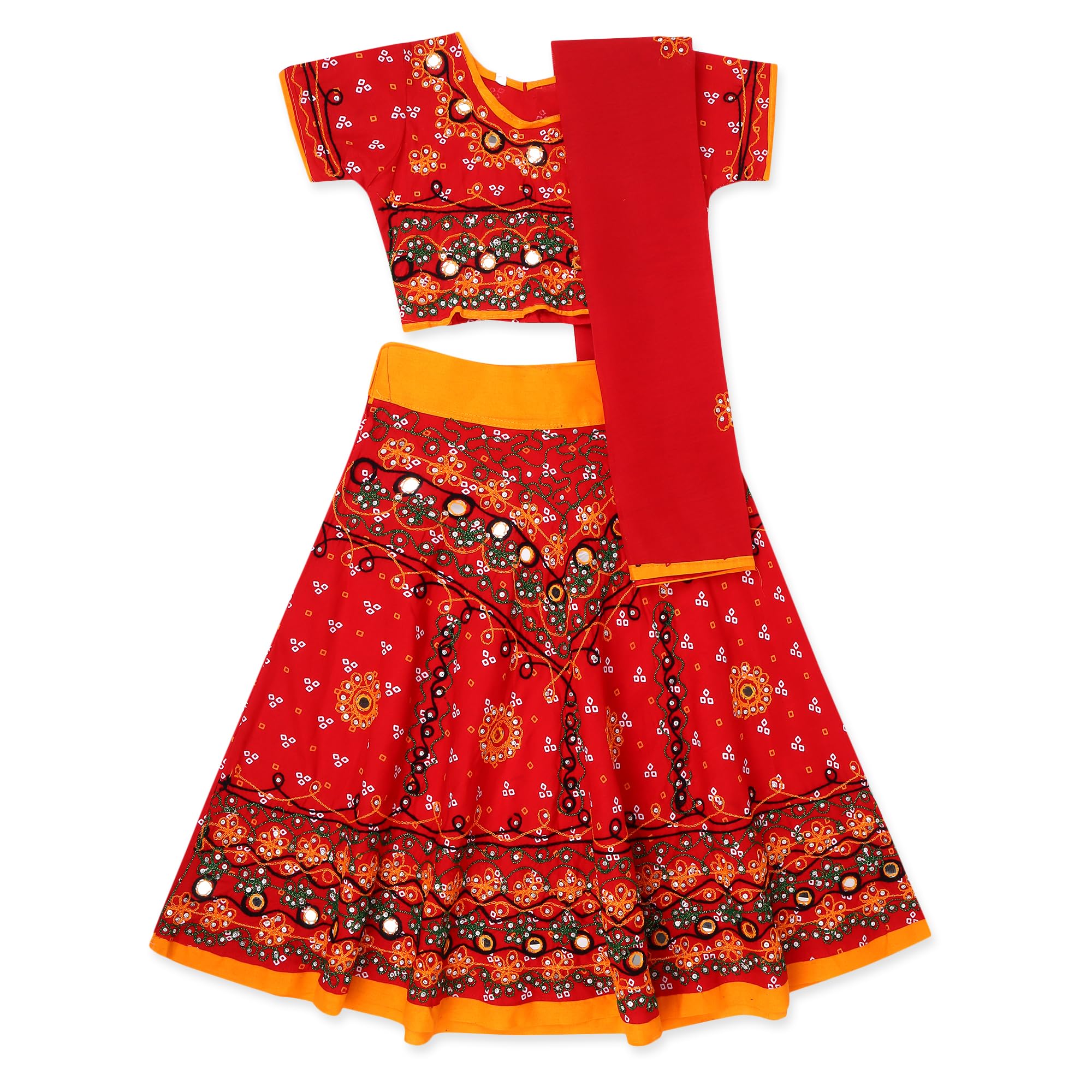 ANNA FASHION Girl's Cotton Lehenga Choli