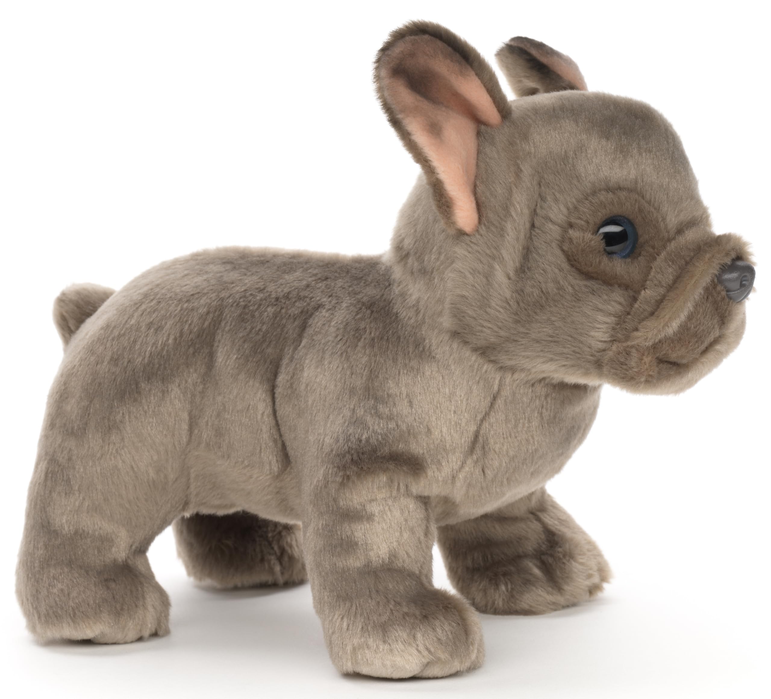 Uni-Toys - Bulldog francese (grigio) - Senza guinzaglio - 26 cm (lunghezza) - Cane di peluche - Peluche peluche