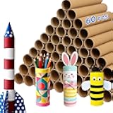 60 Pcs Cardboard Tubes for Crafts 2 Size Empty Toilet Paper Rolls, Premium Kraft Paper Strong And Pressure-Resistant, Craft Tubes for Classroom DIY Projects(1.4 x 10 Inch, 1.6 x 10 Inch)