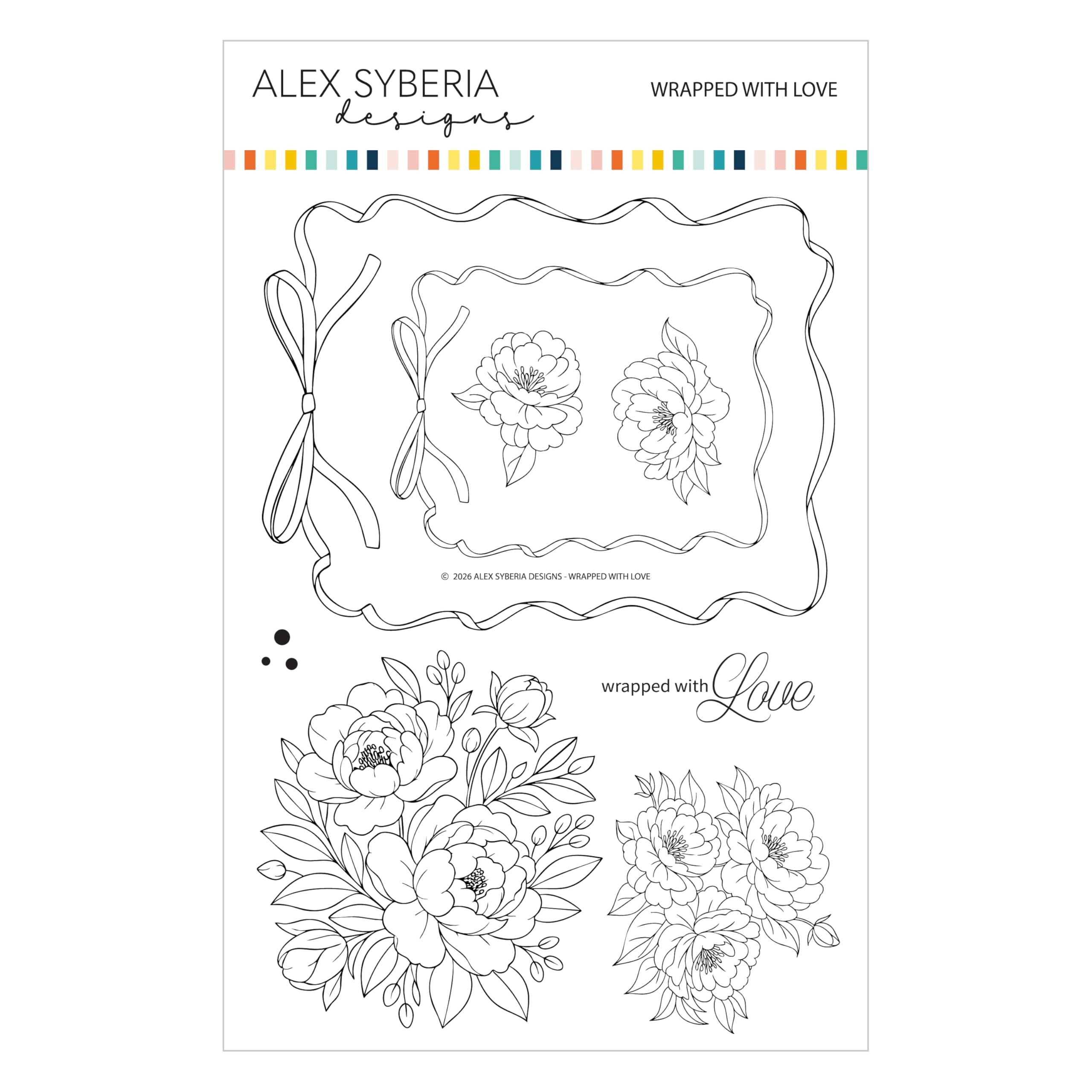 Alex Syberia Designs- Wrapped with Love Stamp Set 6 x 8