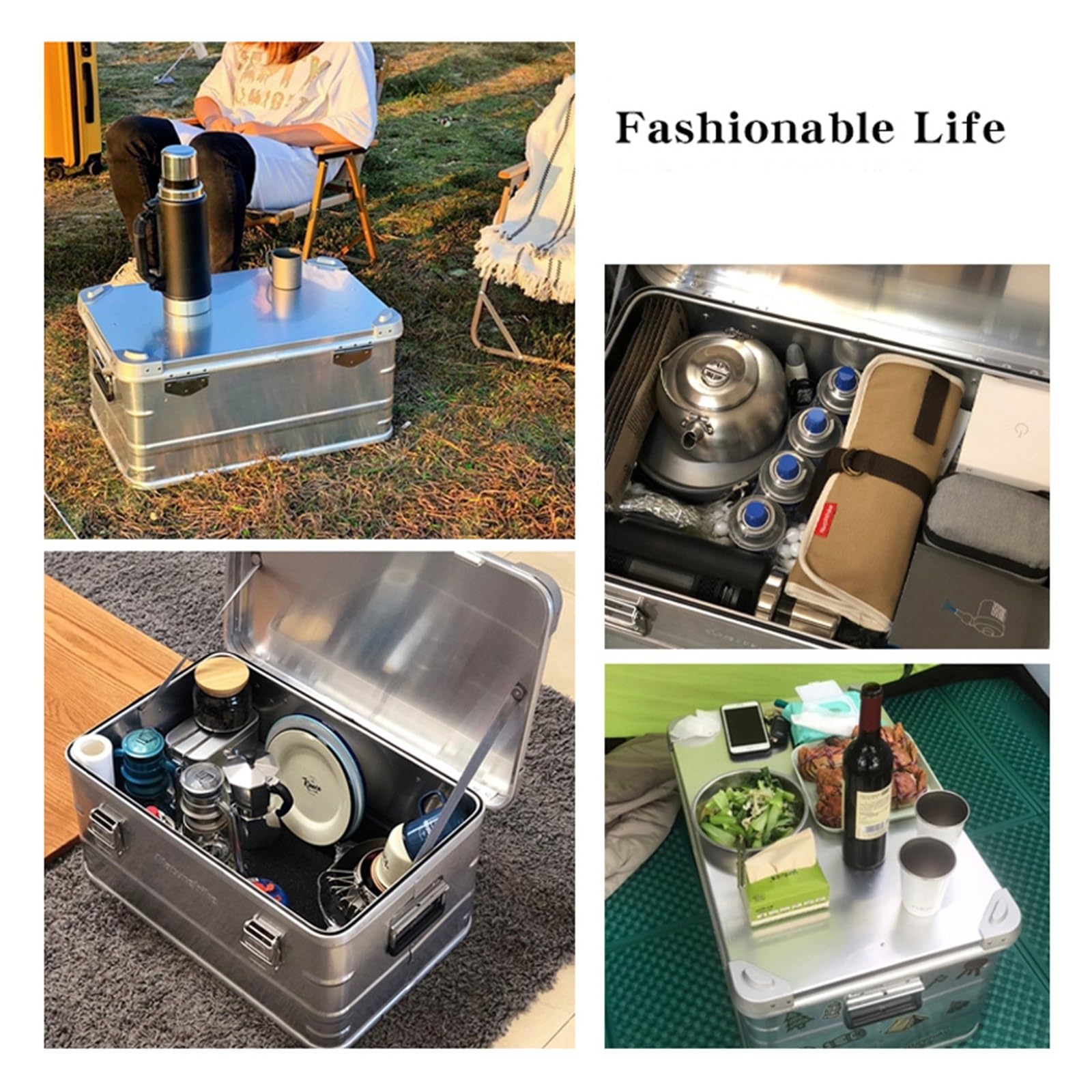Organizzatore Cassetta portautensili in metallo Scatola portaoggetti in alluminio Portaoggetti portatile professionale(Piccolo)