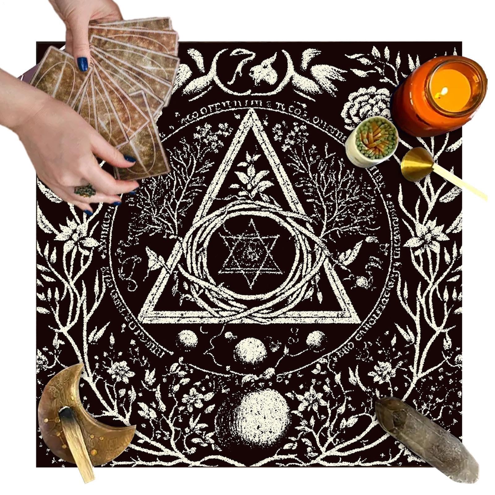 Tela de lectura de cartas del tarot con textura suave que protege barajas en el altar
