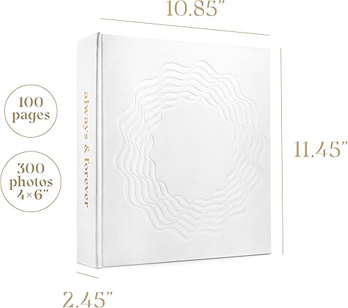 Miniatura 2 de Álbum de recortes prémium para libro de invitados de boda y fotos familiares, 100 páginas para varios tamaños, 4 x 6, 5 x 7, 6 x 8, 8 x 10 pulgadas,