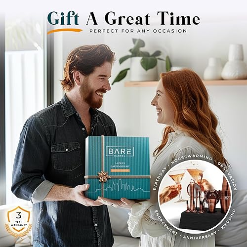 Miniatura 7 de BARE BARREL® Kit de barman para coctelería Bar Set | Juego de 14 piezas de coctelera | Utensilios de mezcla para barware de Martini para el bar en