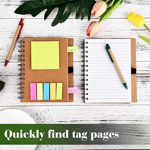 Miniatura 4 de Toodoo Cuaderno de espiral con notas adhesivas de colores y bolígrafo Paquete con 4 unidades