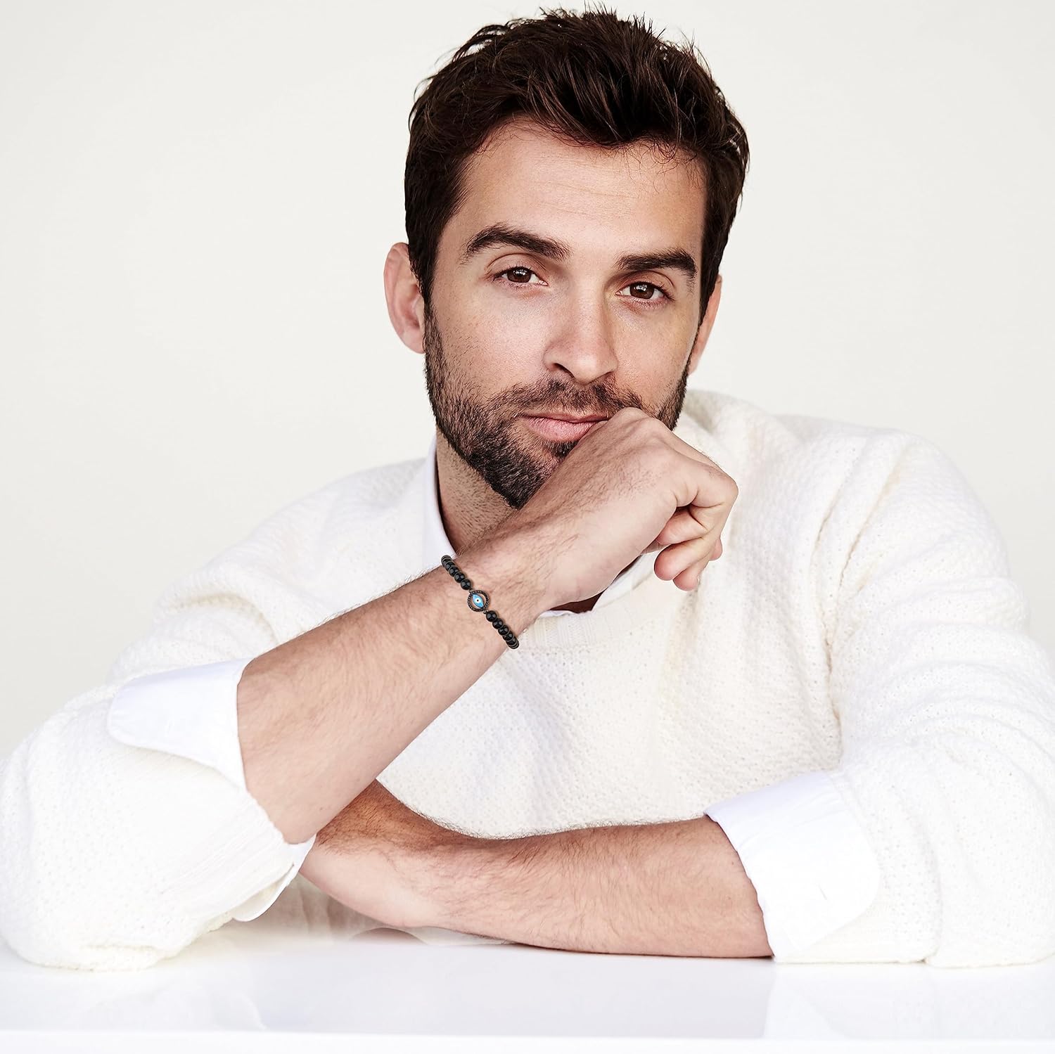 COAI Evil Eye Bracelet Black Obsidian Stone Beaded Bracelet for Men Women - Image 2