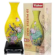 Yizhor 3D Puzzle Vase, 160 Curved Pieces DIY Flower Vase Craft Kit & 3D Puzzles for Adults, Creative Jigsaw Art Project Home Décor Centerpiece, (A-Lotus)