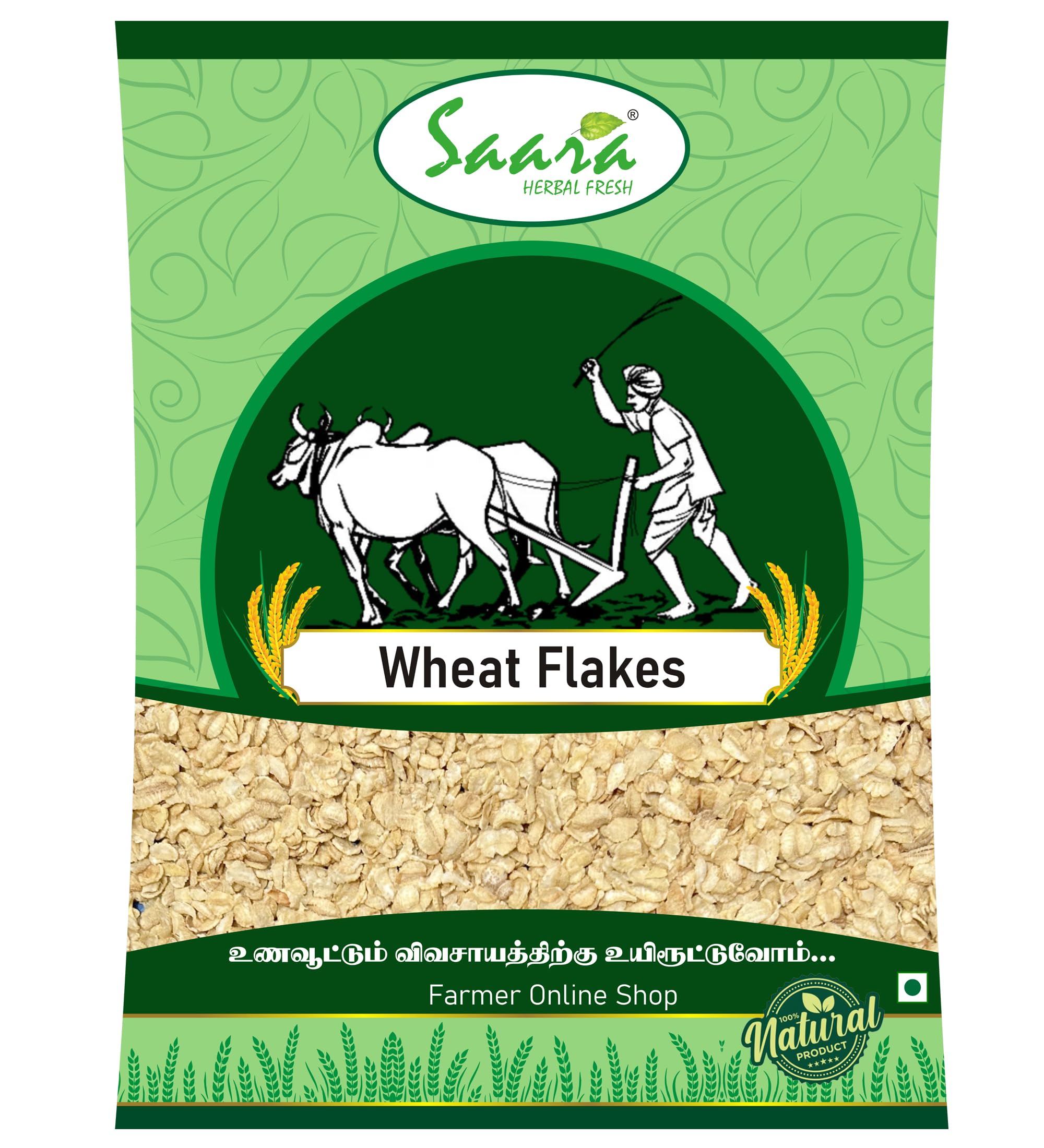 Saara Herbal Fresh Organic Wheat flakes 500g | Godhumai Aval, Godhumai Avalu | Gehu Poha, Gehu Chiwda-picture-36