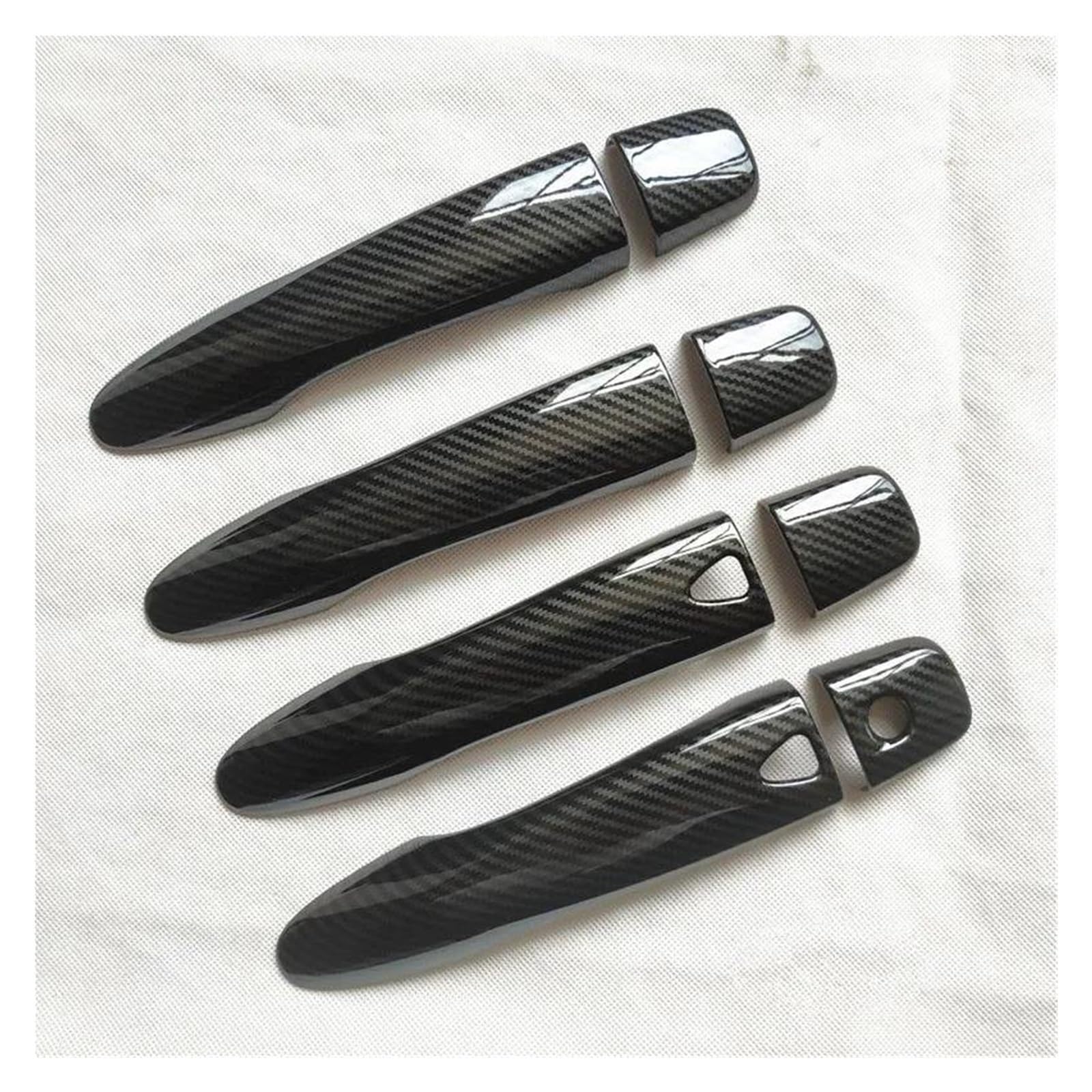 KJHOPY Car Chrome Door Handle Cover Plastic Imitation Carbon Fiber for Nissan for Qashqai J11 2014-2019(Style 2)