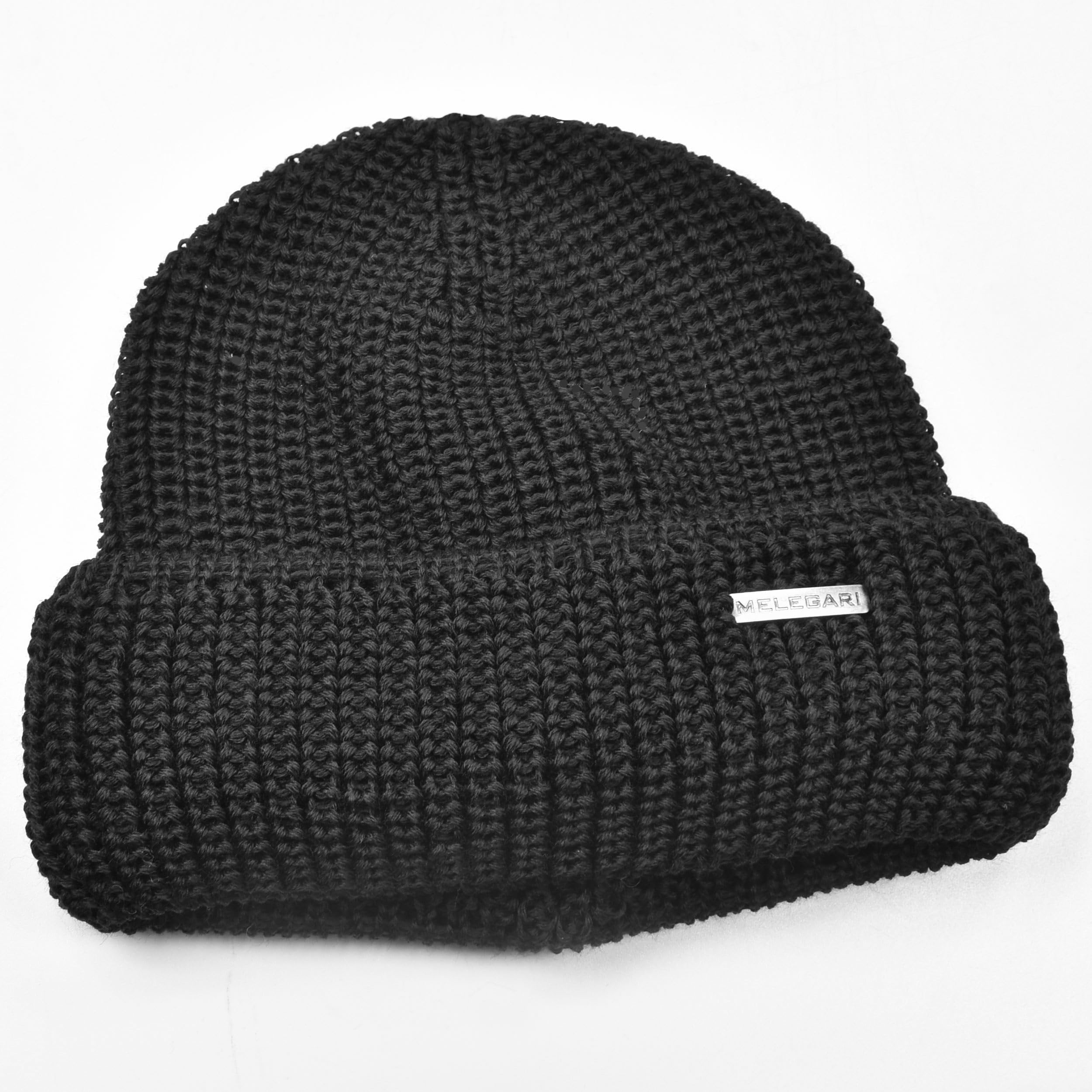 Melegari Bonnet Bonnet Northdock à double épaisseur | Docker cap pure laine mérinos extra fine | Fabriqué en Italie